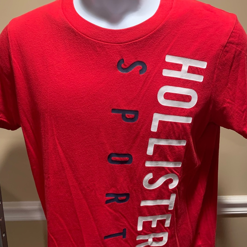 Hollister Red Short Sleeve Tee with Sporty Design